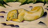 Franz Marc Canvas Paintings - Dog Lying in the Snow